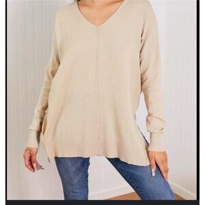 Zenana oversized sweater nwot ‎ tan CLEARANCE SALE